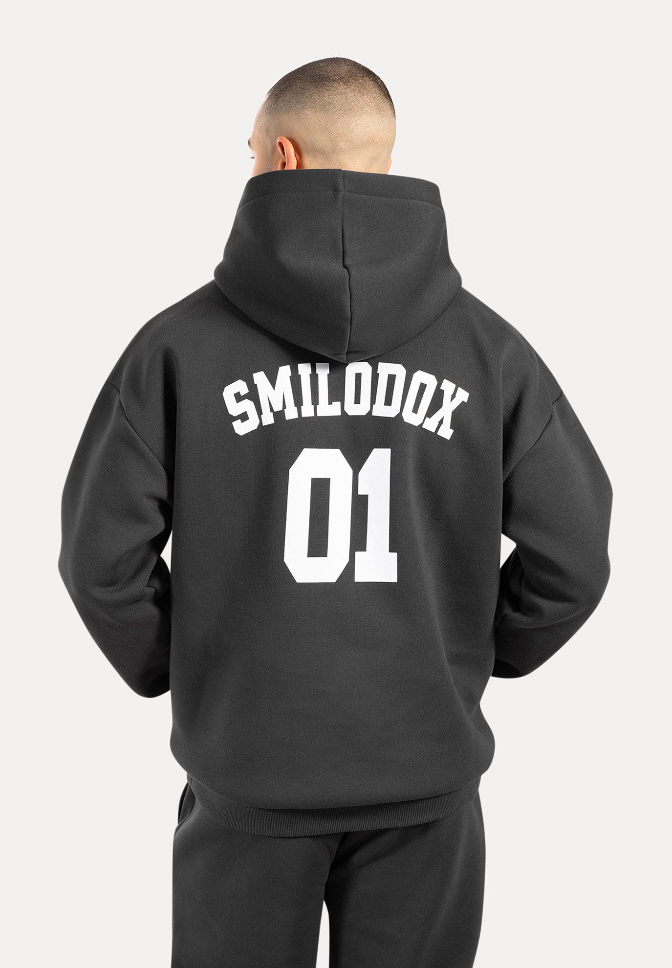 Smilodox Hoodie Rayk, Kapuzenpullover mit Logo und großem Rückenprint, Käng günstig online kaufen