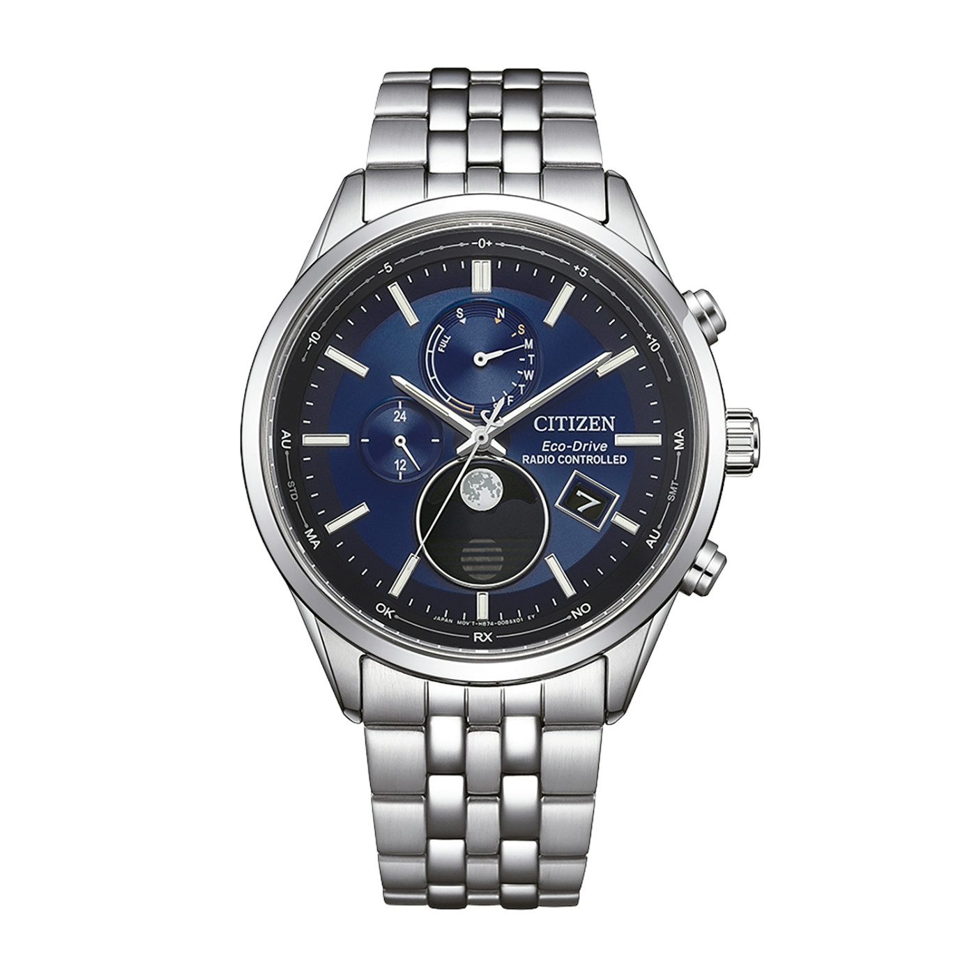 Citizen Funkuhr Funkuhren Mondphase BY1030-50L, Quarzuhr, Armbanduhr, Herre günstig online kaufen