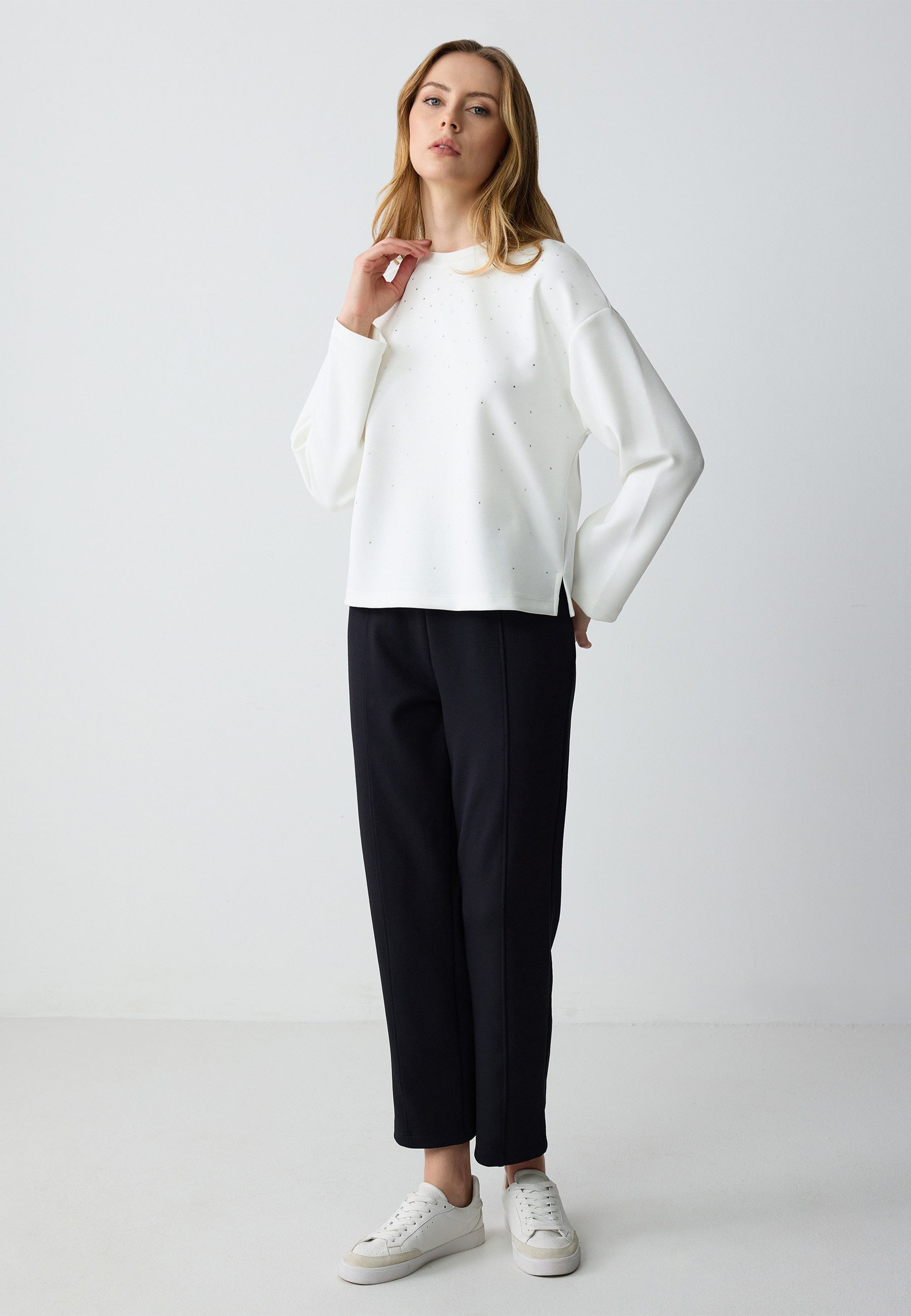 Strickhose Relaxed Fit Strickhose Mit Hoher Taille Und Normalem Bein