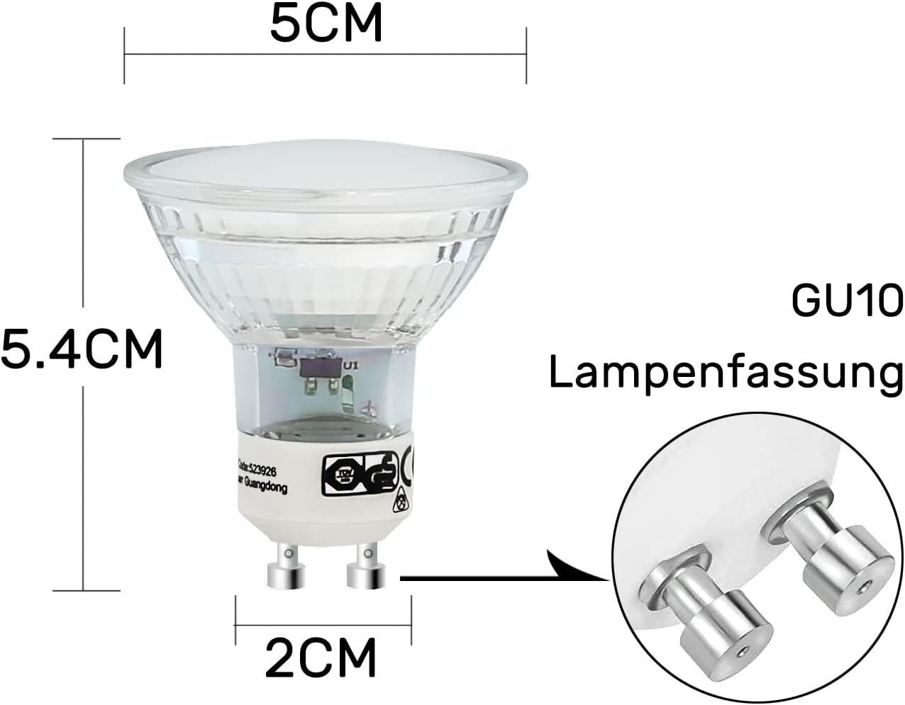 3000K LED Nettlife Lampe 4W, St., Leuchtmittel GU10 Warmweiß GU10, 10 Glübirne 10/20/30ER LED-Leuchtmittel
