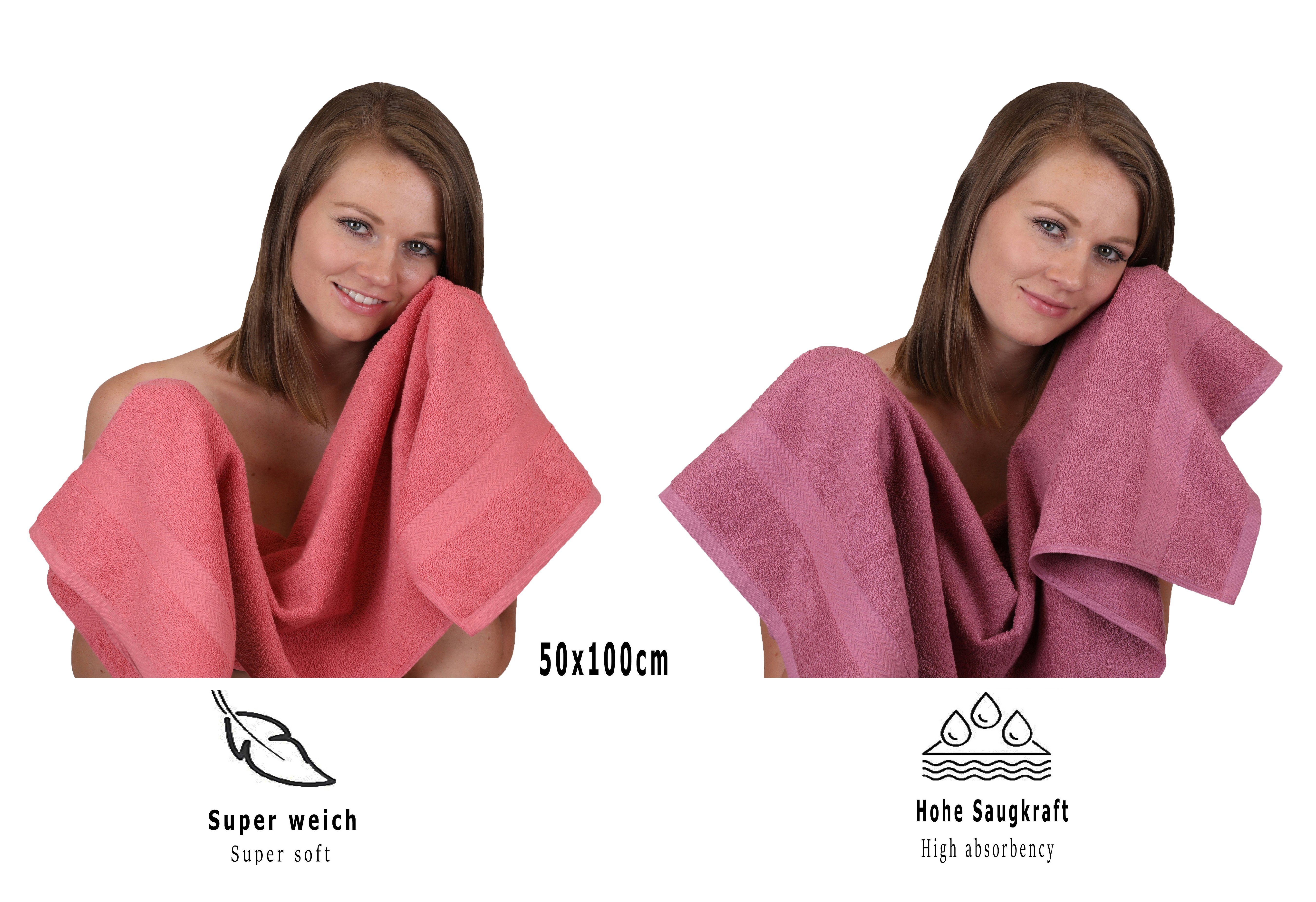 Betz Handtuch Set 12-TLG. Handtuch Set Baumwolle, Himbeere/Beere, (12-tlg) Premium