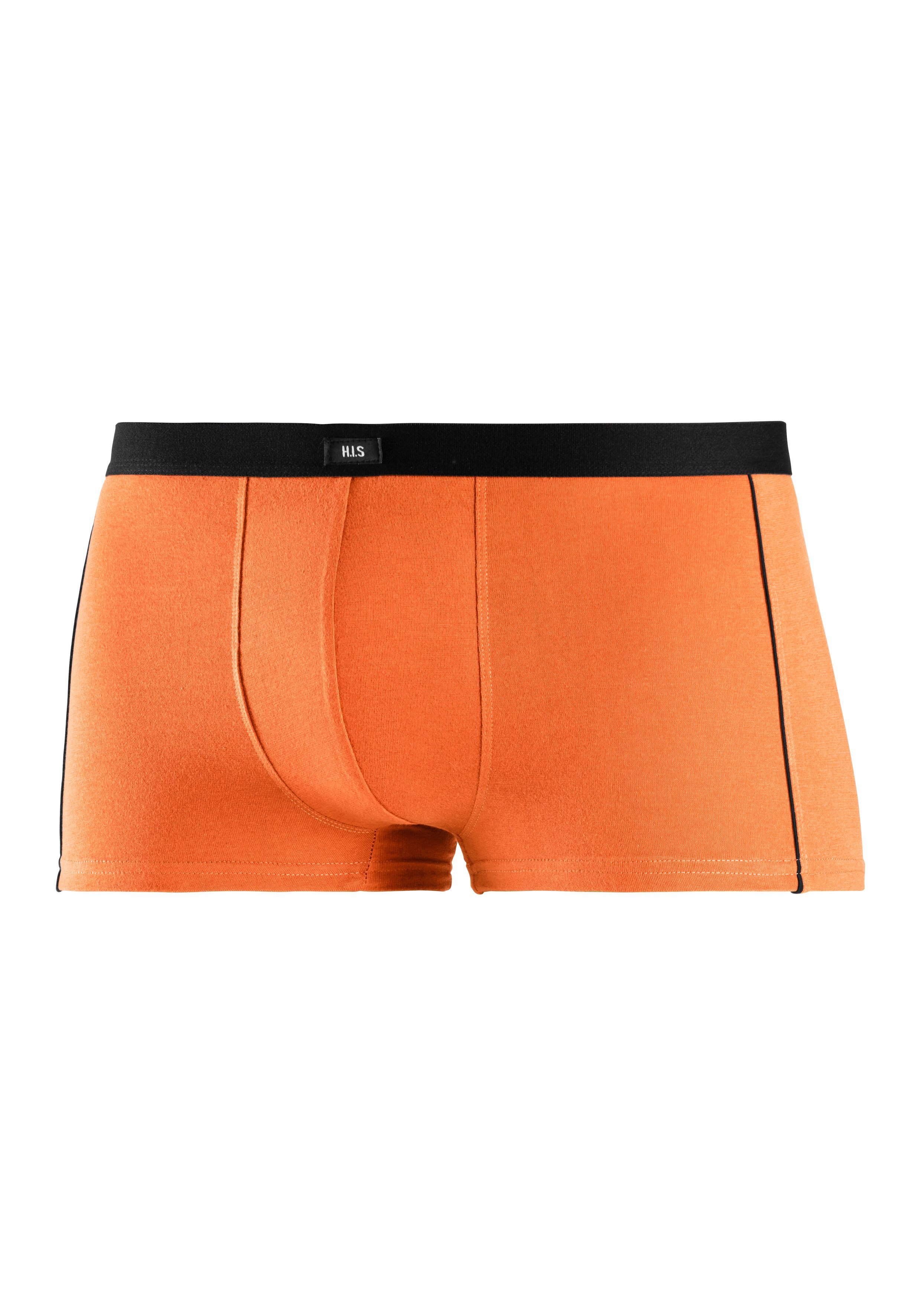 H.I.S Hipster-Form 3-St) (Packung, orange-lila-petrol mit Piping Boxershorts schmalen in