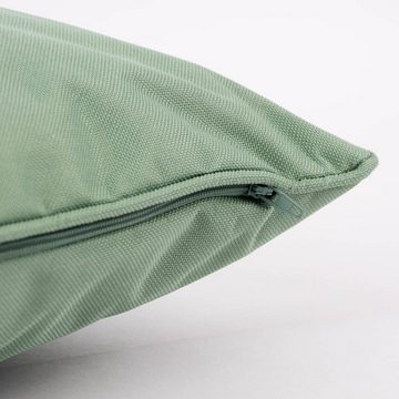 SCHÖNER LEBEN. Dekokissen Outdoor Kissen mit Kederumrandung einfarbig grün 45x45cm