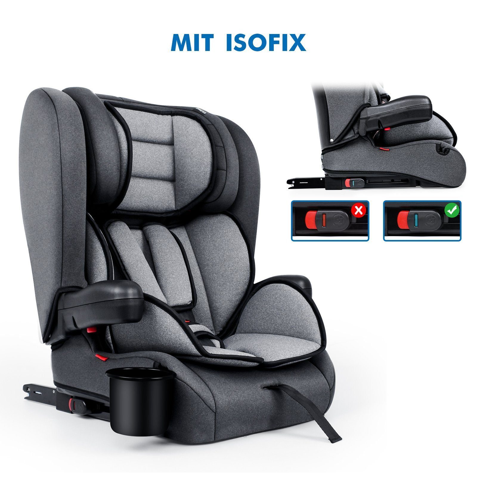 ISOFIX Autositz Kinder Sitz Kinderautositz Autokindersitz Gruppe1+2+3 Kindersitz 