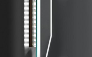 WDWRITTI Spiegel Bad groß 100x70 Wandspiegel LED Kalt/Neutral/Warmweiß Dimmbar Memory (Badspiegel mit Touch, Wandschalter), wasserdichte und Energiesparende Lichtleiste
