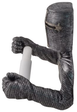 Vogler direct Gmbh Dekofigur Toilettenpapierhalter Kreuzritter, entnehmbarer Kunststoffeinsatz, Kunststein, Größe: L/B/H ca. 5x5x11 cm
