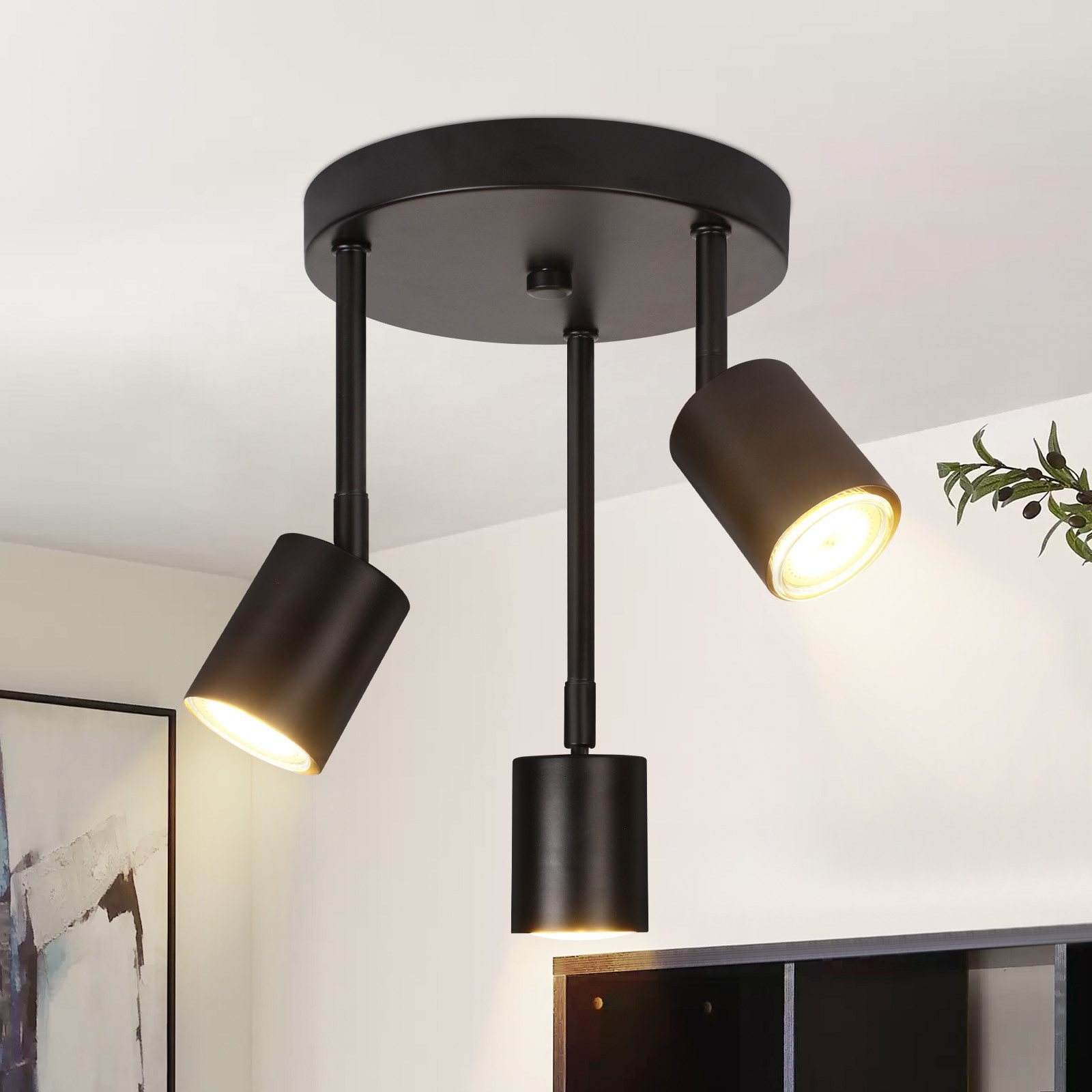 ZMH Deckenstrahler 3/4 Flammig Modern Schwenkbar 350° GU10 Küchenlampe für günstig online kaufen