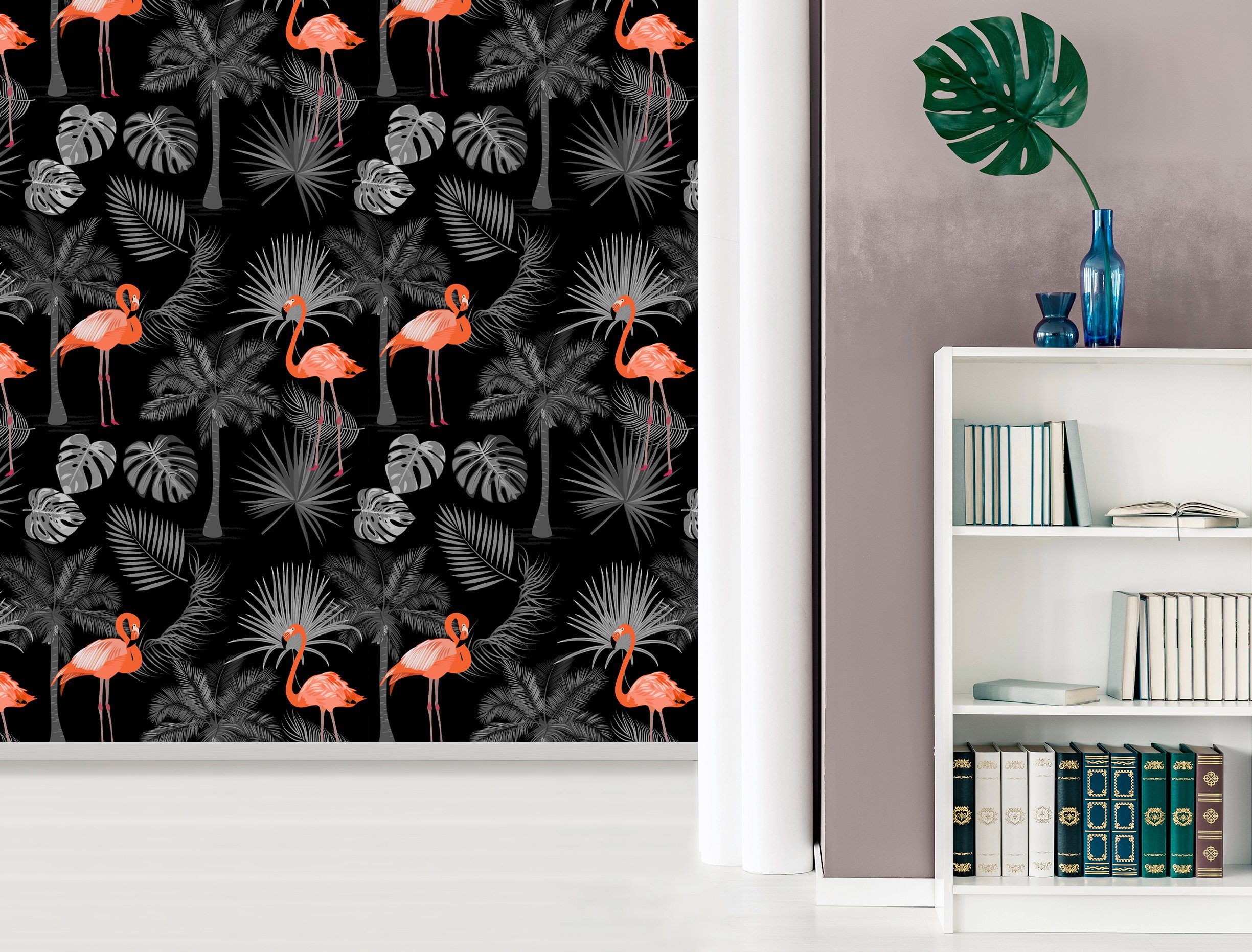 queence Vinyltapete Lalita, glatt, floral, gemustert, Motiv, geblümt, 90x250cm, selbstklebend, kinderleichte Anbringung, Sticker