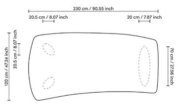 Casa Padrino Esstisch Casa Padrino Luxus Esstisch Schwarzgrau 230 x 120 x H. 76,5 cm - Massivholz Küchentisch mit leicht gebogener Tischplatte - Esszimmer Möbel - Küchen Möbel - Luxus Möbel - Luxus Einrichtung