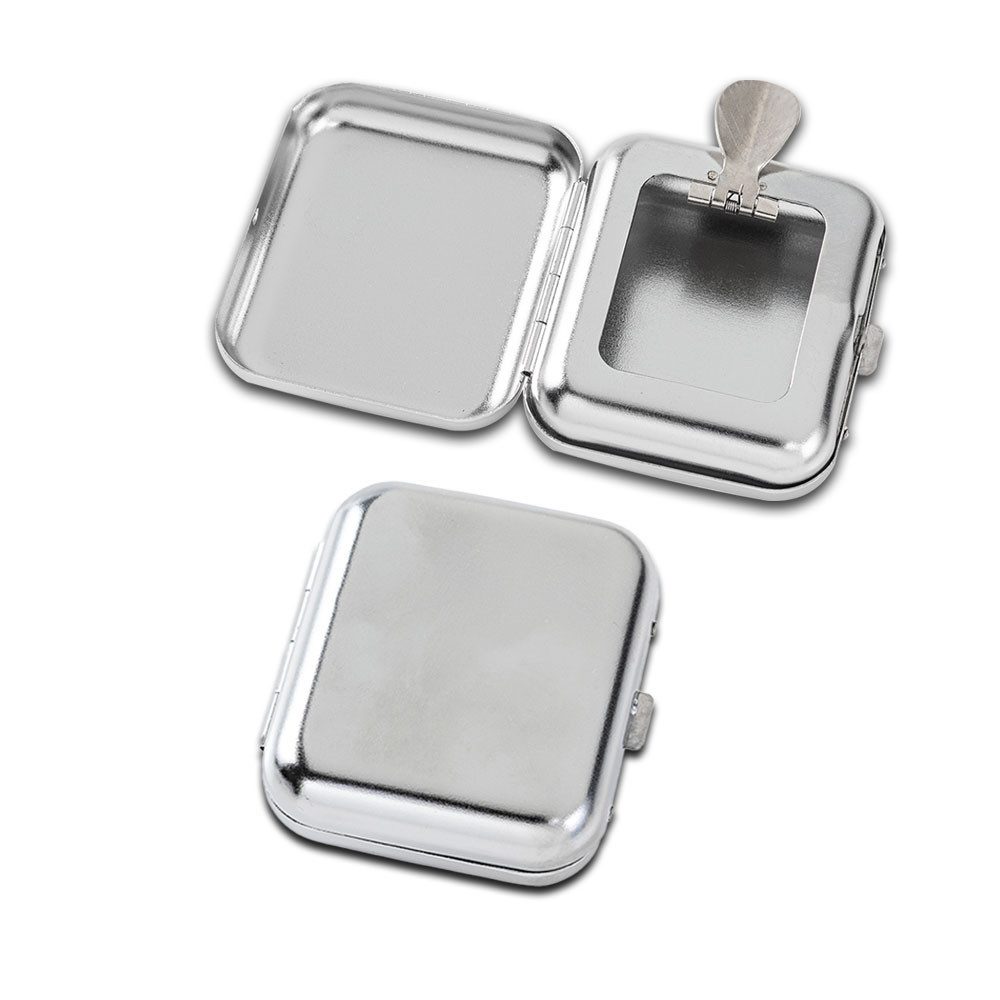 Coumo Feuerzeug Set Retro Silber Antik Design Feuerzeug + Taschenaschenbecher, Piezo Zündung, Geschenkverpackung