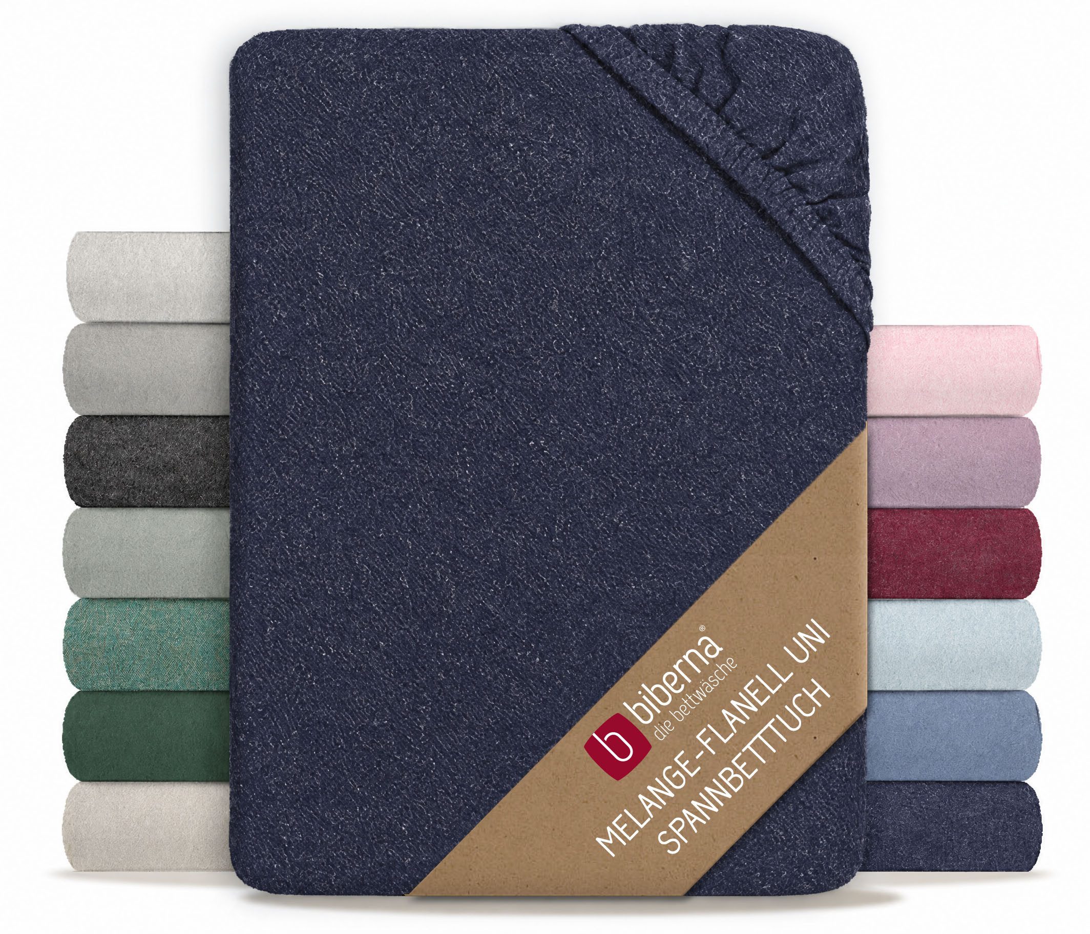 Biberna Spannbettlaken 0841380 HERMAL Premium Melange-Biber Spannbetttuch 100% Baumwolle, Flanell, Gummizug: rundum, (1 Stück), Biber, wärmend & weich, Rundumgummi, ab Größe 90 x 200 cm