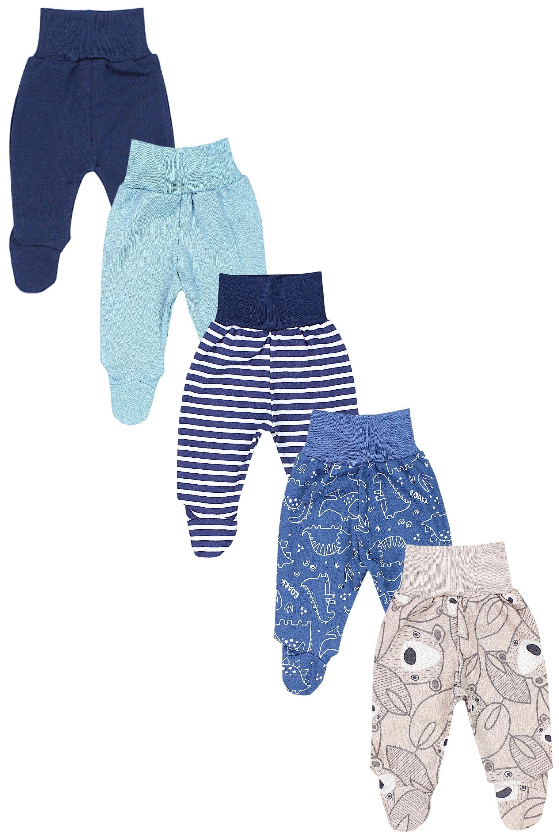 Dunkelblau Grün Dino Jeansblau Streifen Grau