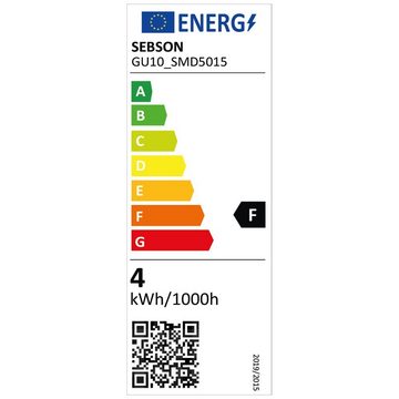 SEBSON LED-Leuchtmittel LED Lampe GU10 warmweiß 3,5W Strahler 230V Leuchtmittel - 4er Pack