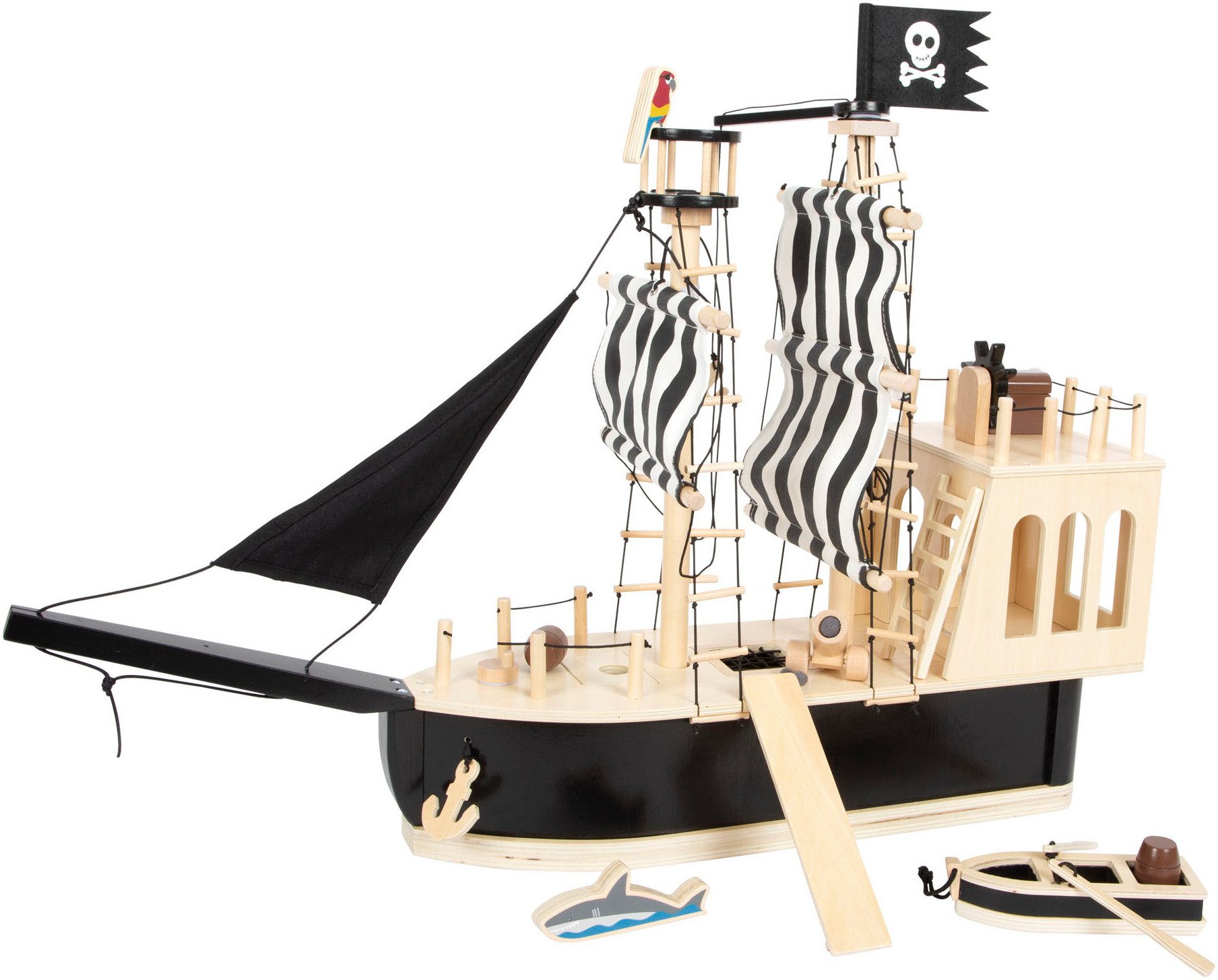 Small Foot Spielzeug-Schiff Piratenschiff, aus Holz – Bild 5 von 5