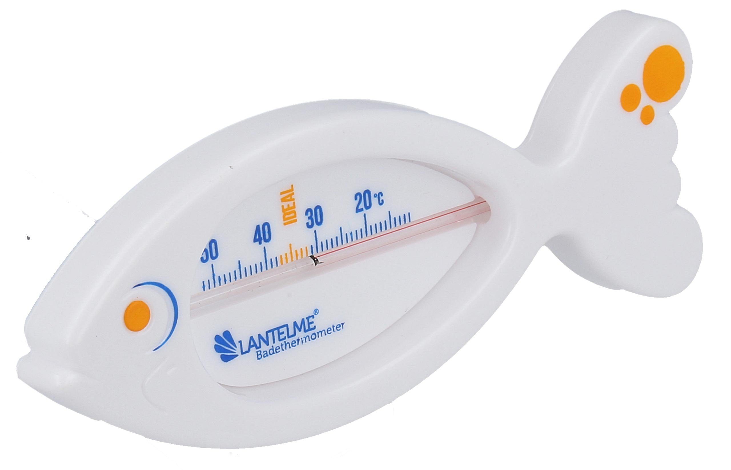 Lantelme Badethermometer Fisch Badewannen Thermometer für Baby Kinder Badewasser Temperatur, Spar-Set 1-tlg., Stückzahl und Farbe wählbar, Bade Wasserthermometer Analog, Schwimmend, Idealtemperatur Anzeige