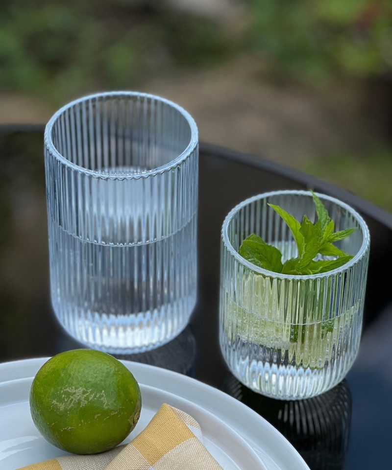 Zoha Gläser-Set Relief Crystal Glas Set - Latte Macchiato Tee Softdrink, 4-tlg., Glas, Hitzebeständig - verschiedene Größen – Bild 4 von 5