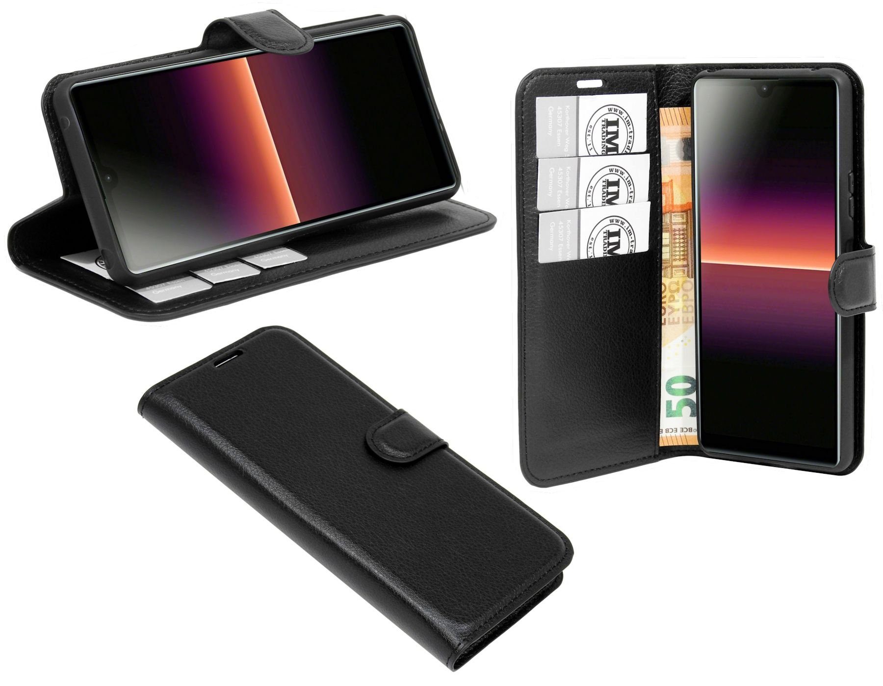 cofi1453 Handyhülle Hülle Tasche für Sony Xperia L4, Kunstleder Schutzhülle Handy Wallet Case Cover mit Kartenfächern, Stan