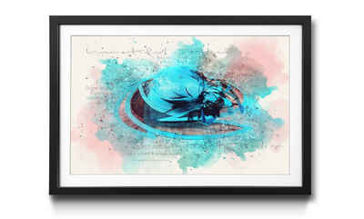 WandbilderXXL Bild mit Rahmen Beauty Of Blue, Hut, Wandbild, in 4 Größen erhältlich