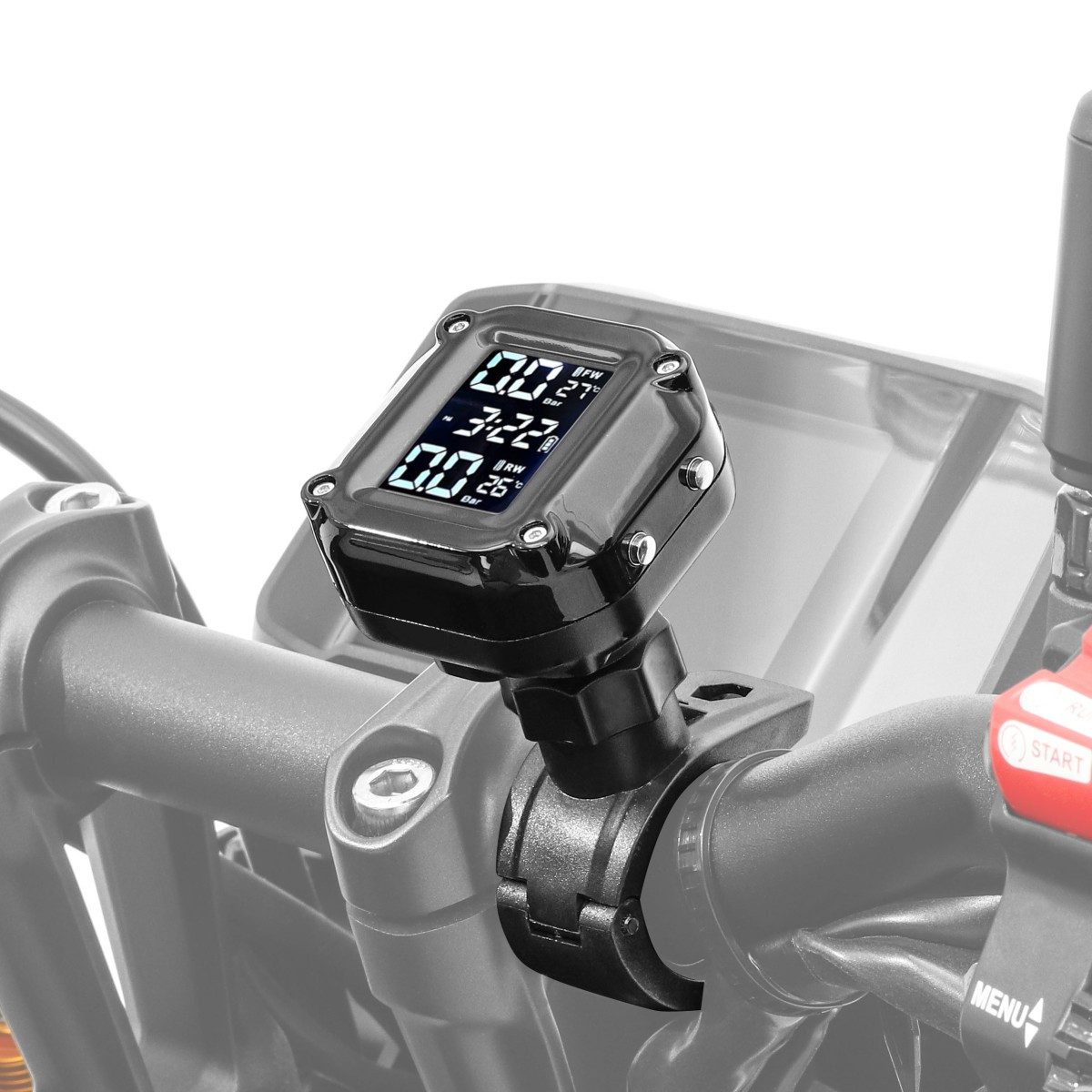 Tourtecs Motorradhelm-Visier RDKS Reifendruckkontrollsystem mit Temperaturmesser / Reifendruckprüfe