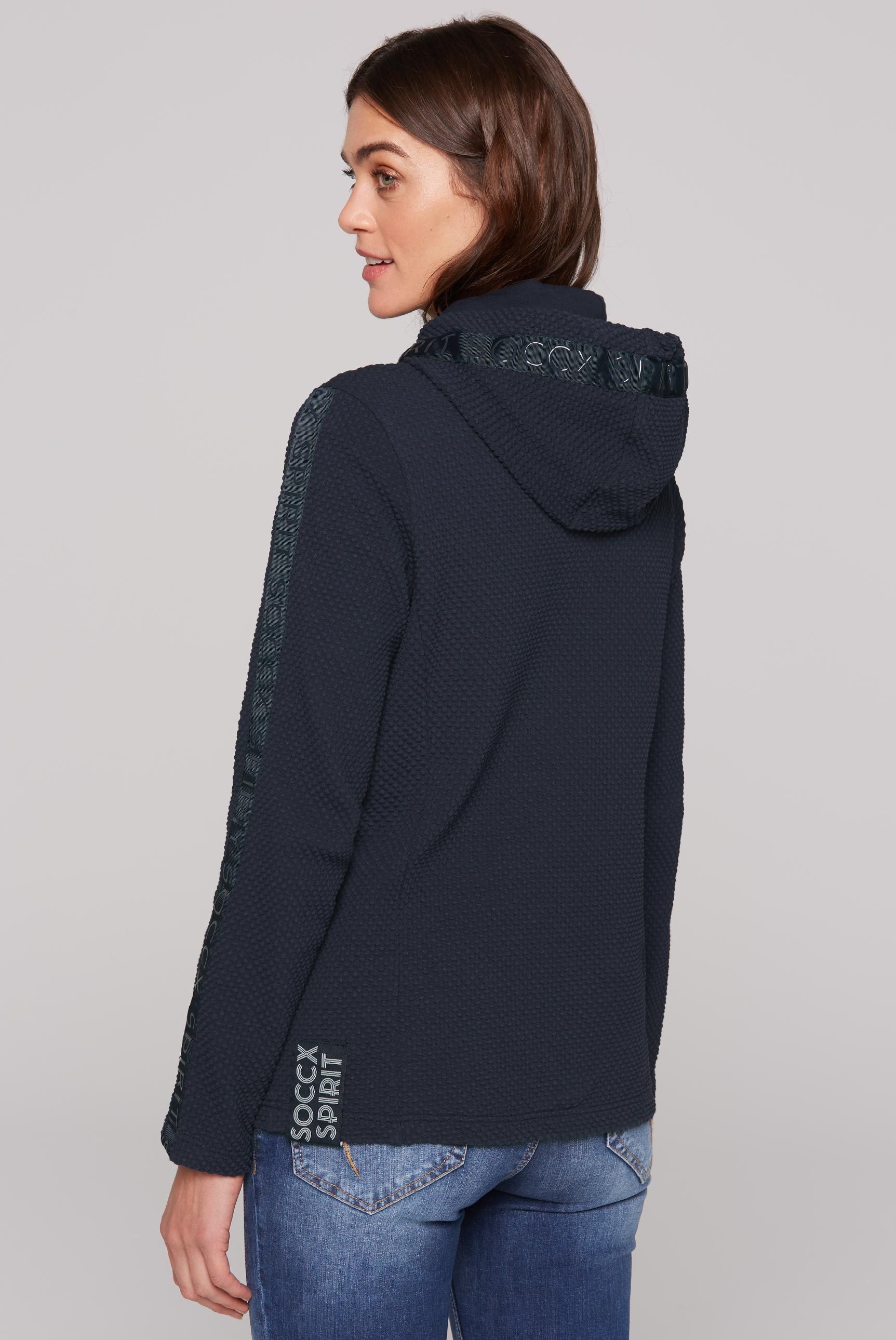 SOCCX Kapuzensweatjacke SOCCX Strukturierte Kapuzensweatjacke mit günstig online kaufen