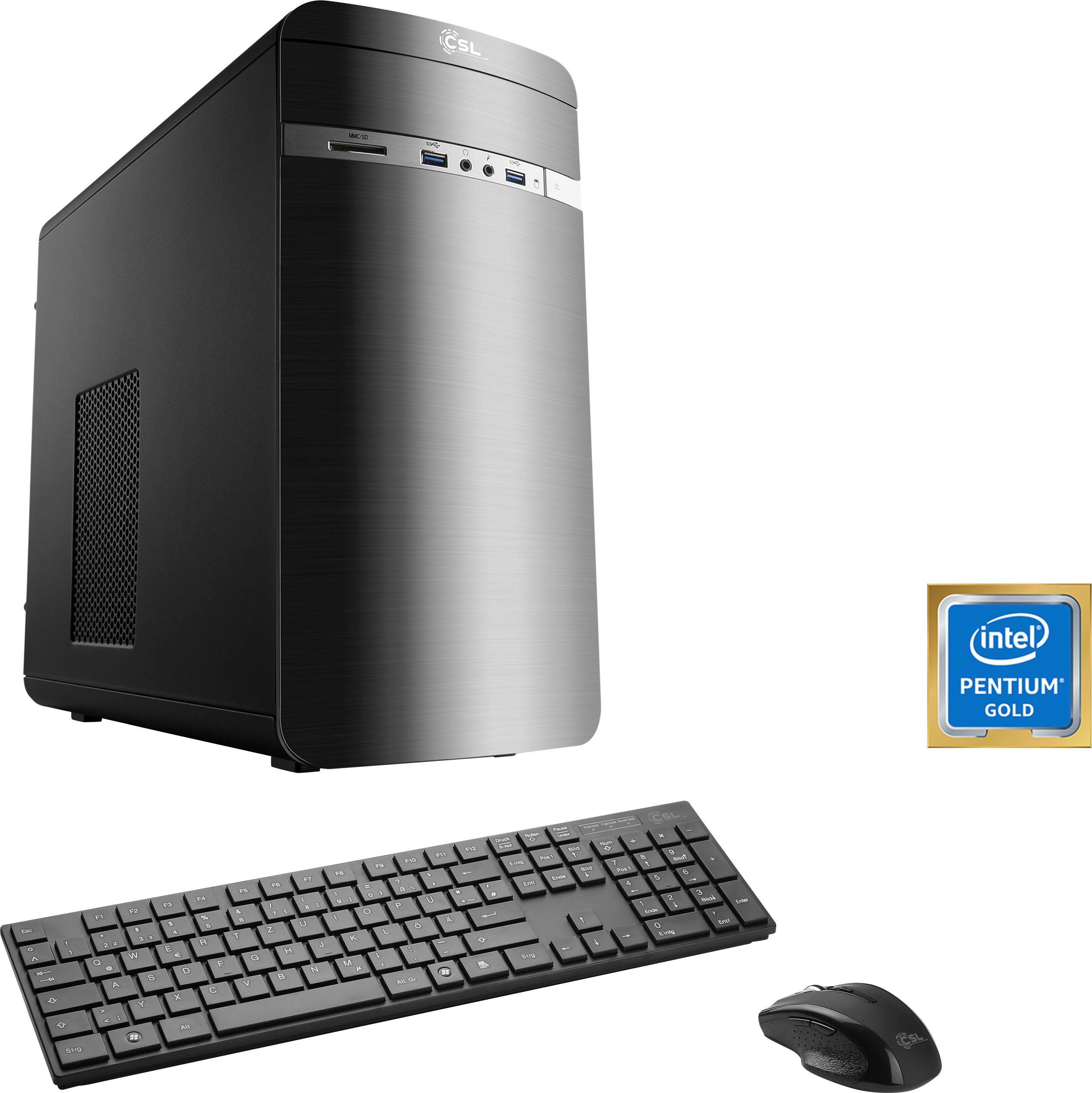 CSL Speed V1719 PC (Intel® Pentium Gold G6400, Intel UHD Graphics 610, 16 GB RAM, 1000 GB SSD, Luftkühlung)