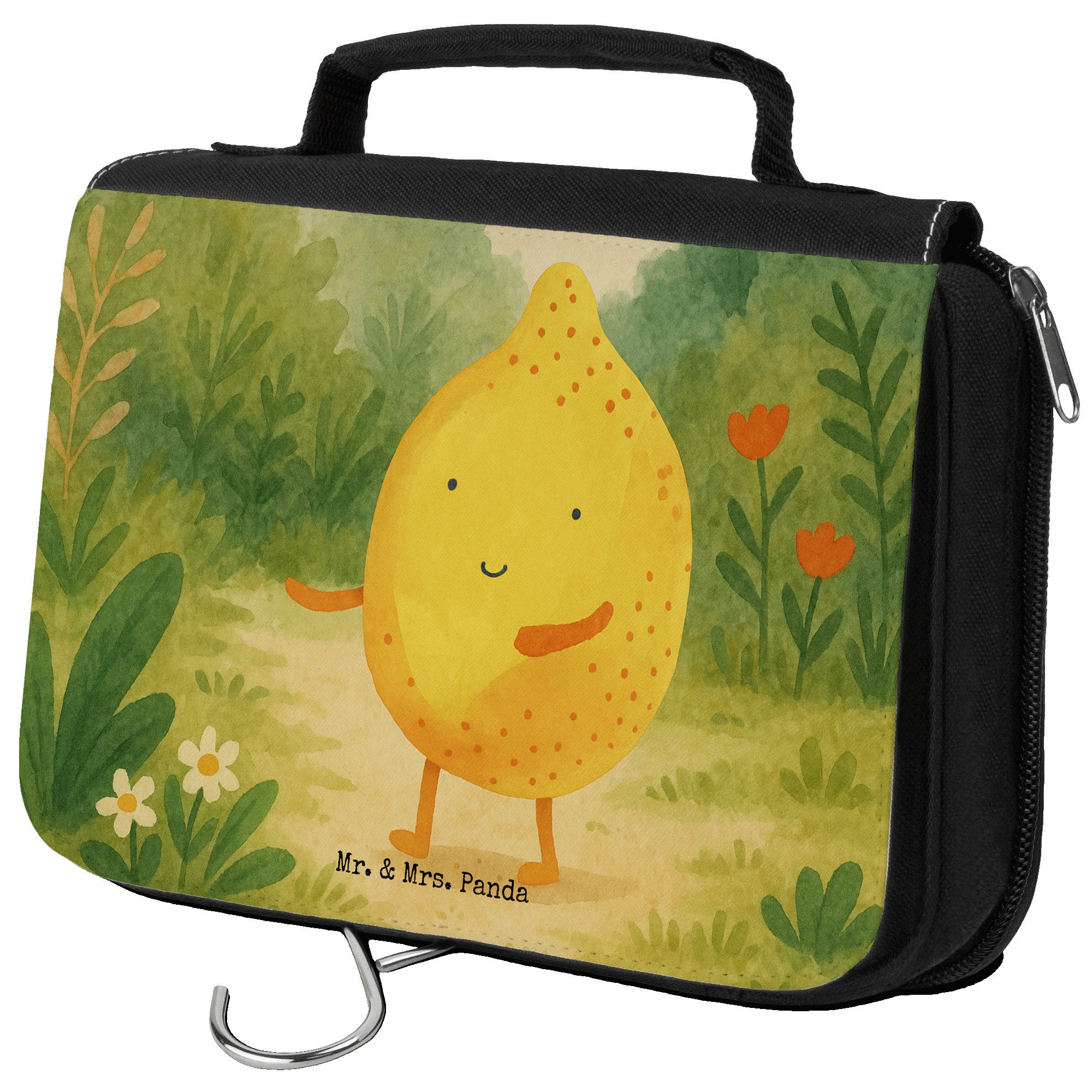 Kulturbeutel Beste Freunde Zitrone Design, Kosmetiktasche, Weiß, kosmetiktäschchen