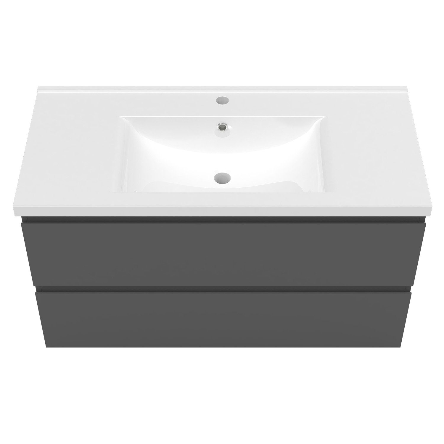 Thumbnail - duschspa Waschtisch Badmöbel Set Waschbecken mit Unterschrank MDF, Beite 50/60/80/100 cm