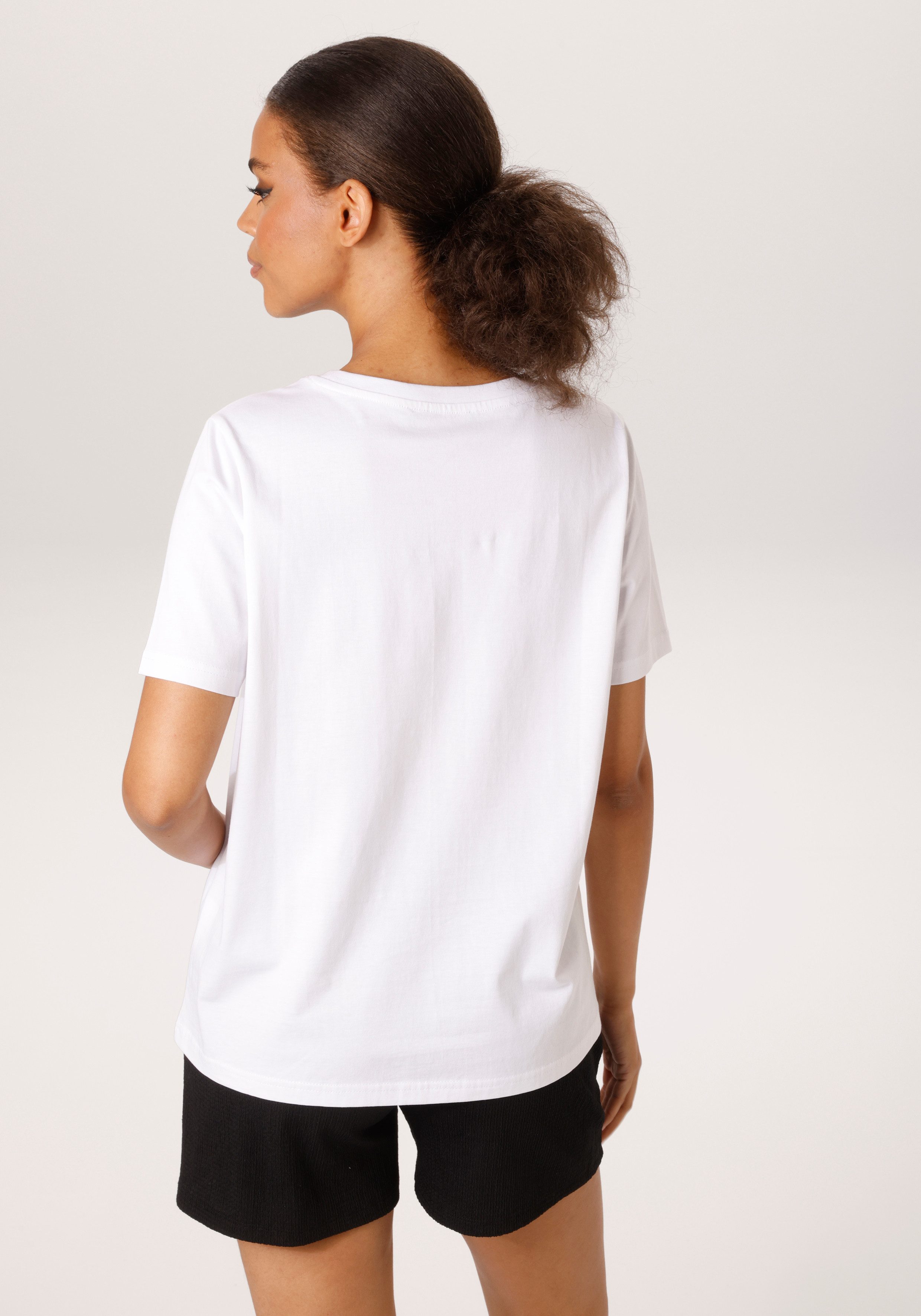 Aniston CASUAL T-Shirt mit extravaganten Lippen im Animal-Print