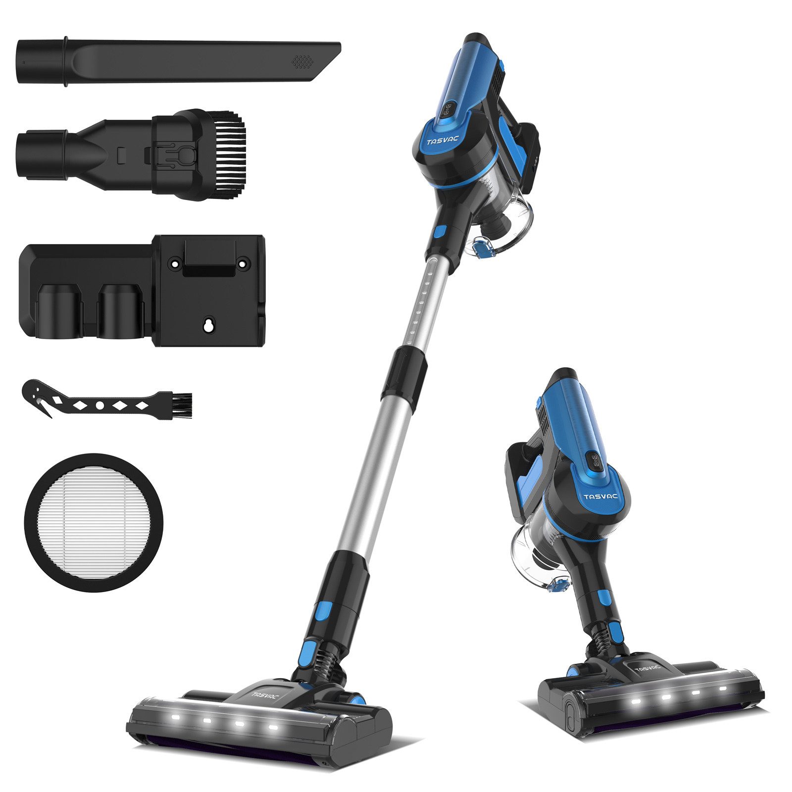 TASVAC Akku-Hand-und Stielstaubsauger S8, 230 W, beutellos, 3 Saugstufen,geräuscharm,automatische Abschaltung,staubdicht