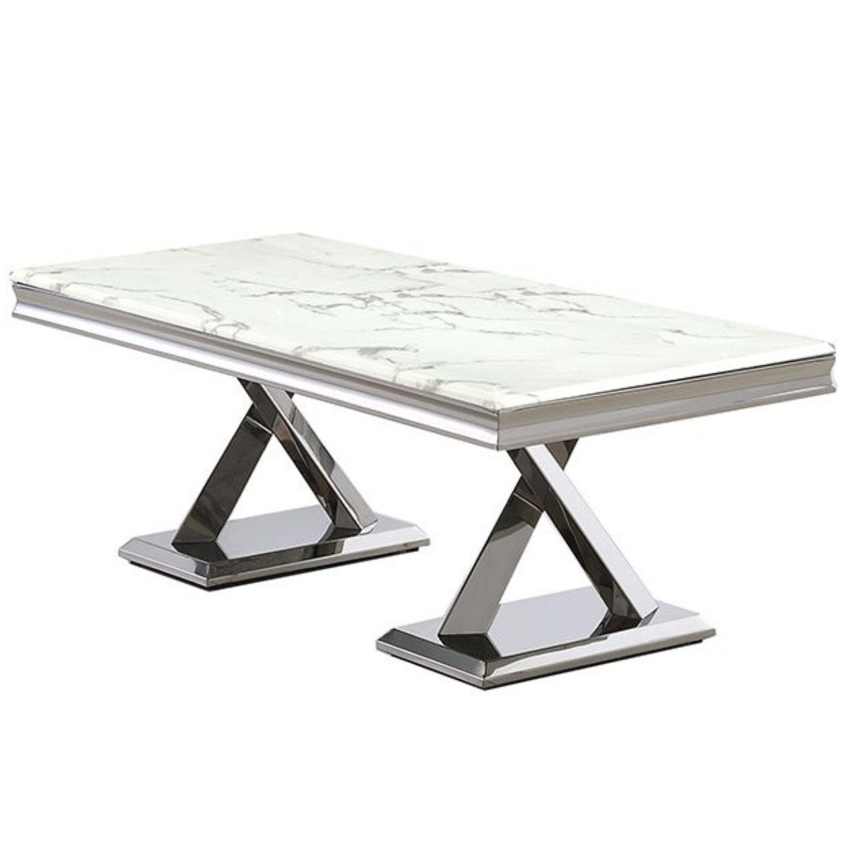 alesvelt Esstisch Ferrara Moderner Esstisch mit Marmor-Optik Edelstahlgestell 180cm (1-Tisch), 180 x 90 x 76 cm 6-8 Personen