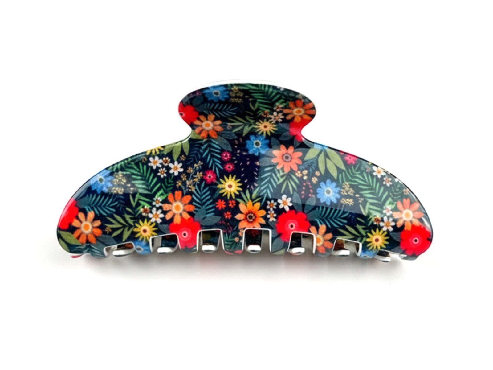 LK Trend & Style Haarspange mit Blumenmuster, Größe ca 10 cm., Blumenmotive sind immer ein guter Begleiter