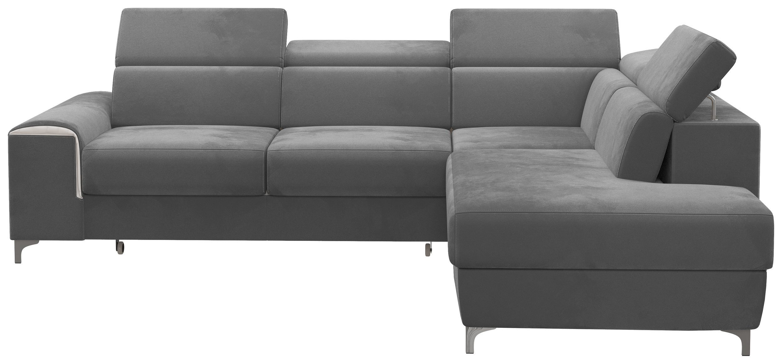 Stylefy Ecksofa Caio, L-Form, Eckcouch, rechts Sitzkomfort, links Bettkasten Raum oder stellbar, mane Bettfunktion, bestellbar, und im Modern frei Design mit