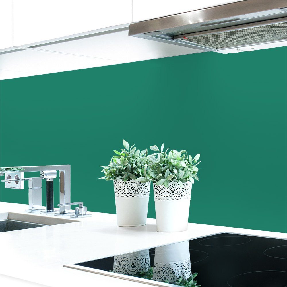 DRUCK-EXPERT Küchenrückwand Küchenrückwand Grüntöne Unifarben Premium Hart-PVC 0,4 mm selbstklebend Patinagrün ~ RAL 6000