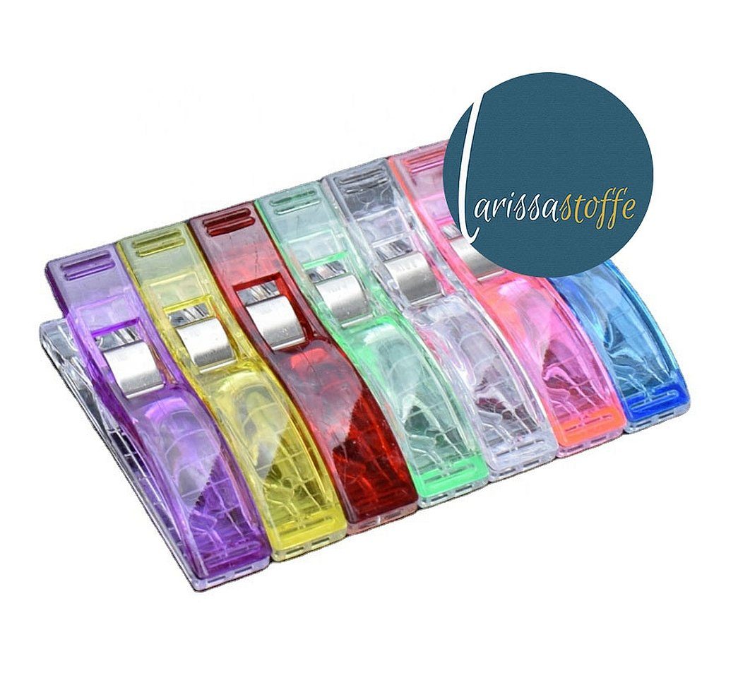 larissastoffe Stoffklammern 5 Stück Stoffklammern Stoffclips Clips, GROSS, (Packung, 5-St., farblich sortiert), Ersetzen herkömmliche Stecknadeln