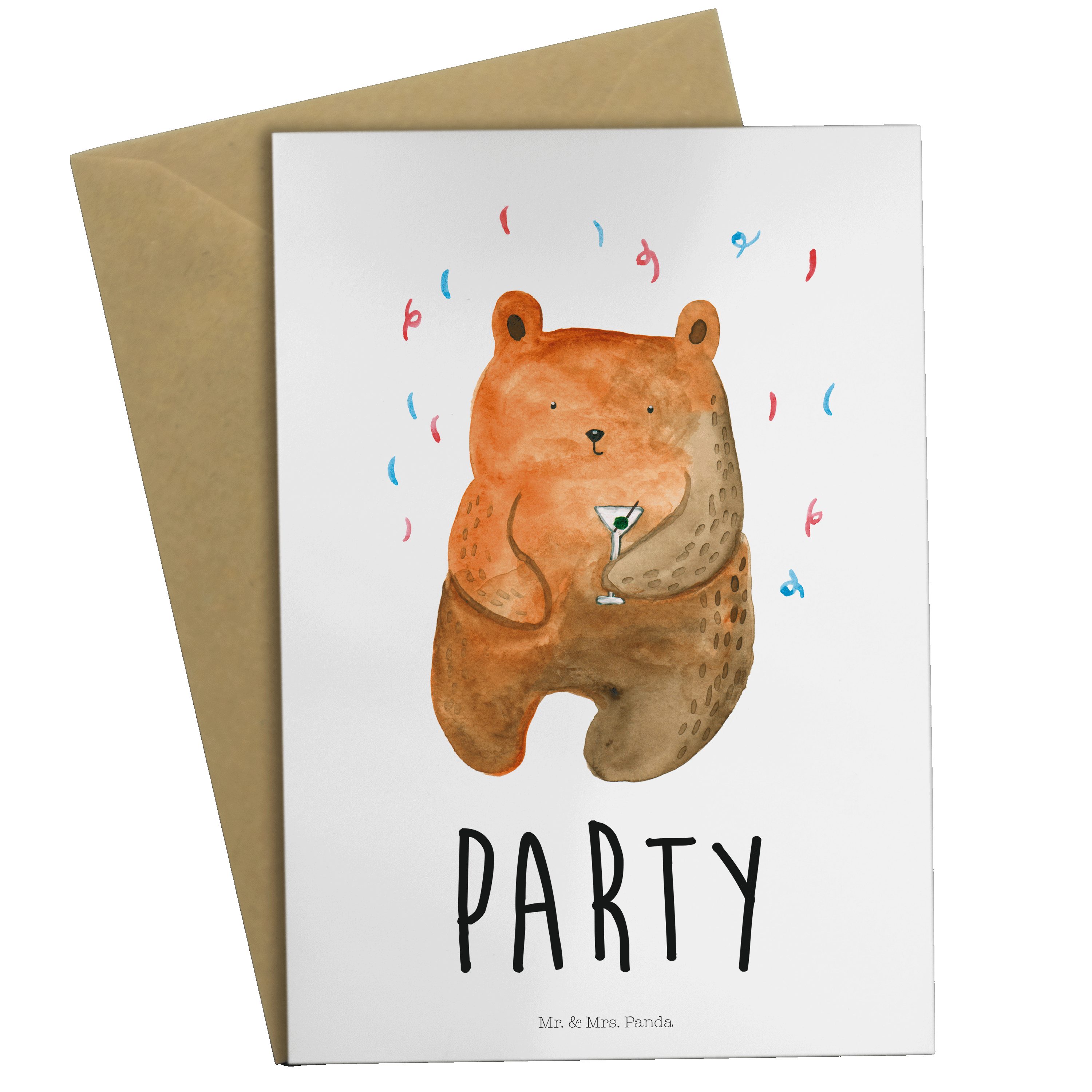& Mr. Grußkarte Panda Bär Einladungskart Party Geschenk, Weiß - Feiern, Glückwunschkarte, - Mrs.