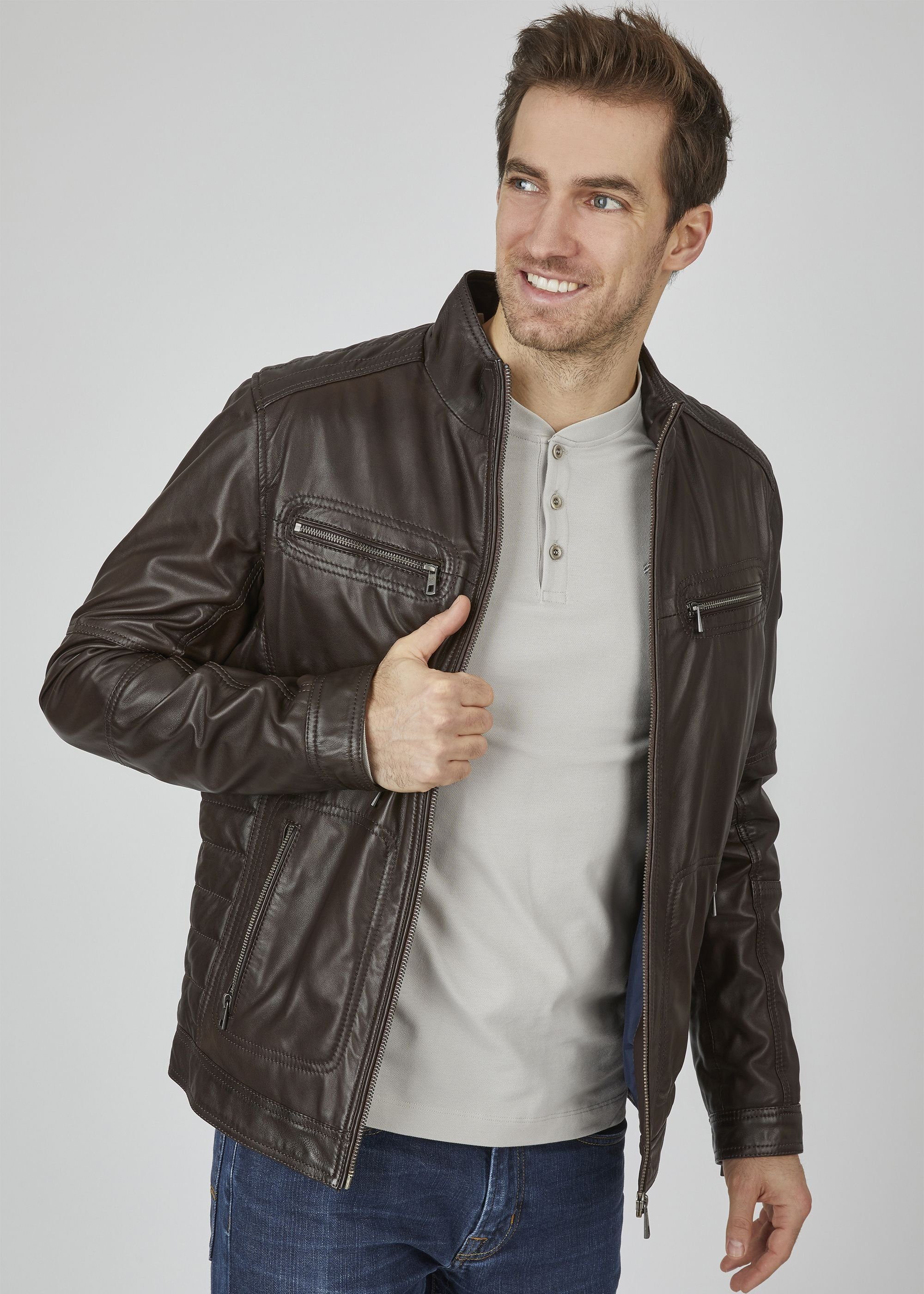 bugatti Lederjacke BUFIDELIO (1-St) mit Ziernähten günstig online kaufen