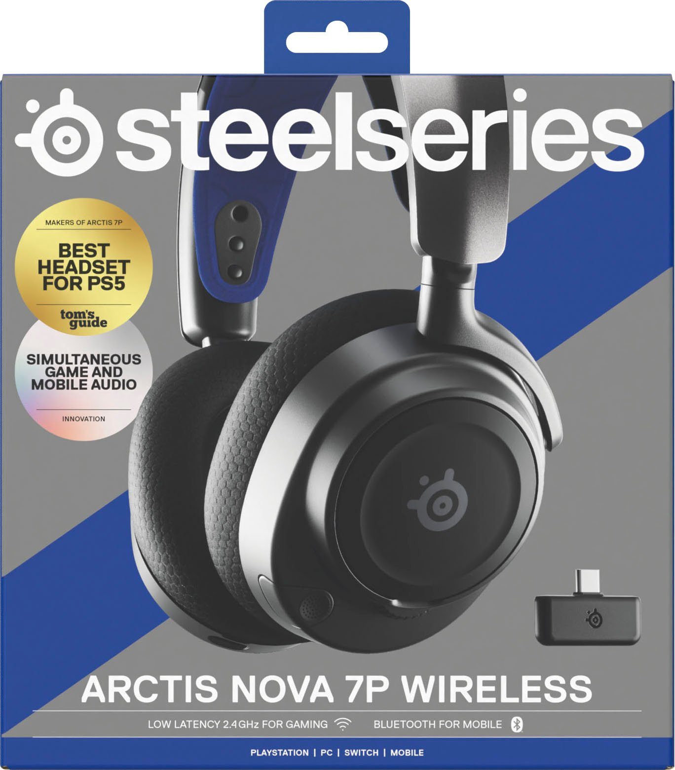 SteelSeries Arctis Nova 7P Gaming-Headset Bluetooth, Wireless) (Noise-Cancelling
