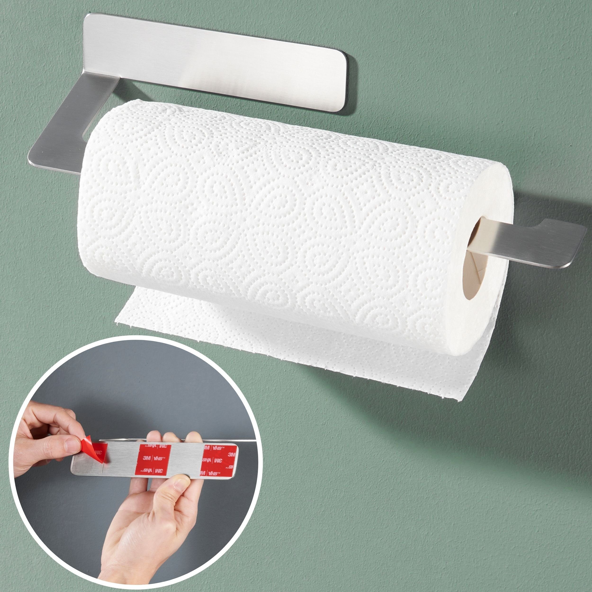 DEKAZIA Küchenrollenhalter ohne Bohren, Selbstklebender Papierrollenhalter günstig online kaufen