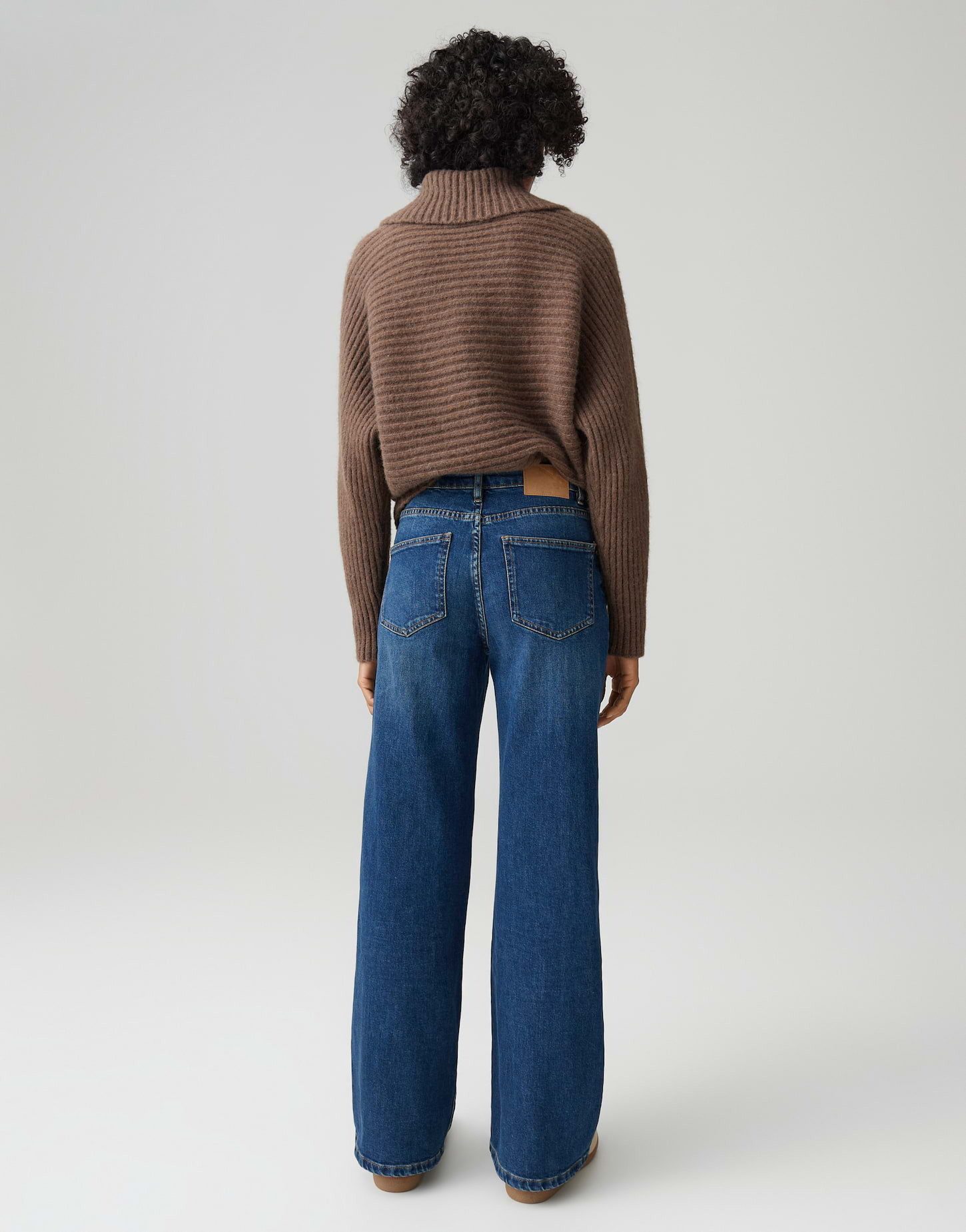 OPUS Weite Jeans MIVY LANE aus Dry Indigo® Mid Rise Long, elastischer Stoff, Längsnaht vorne
