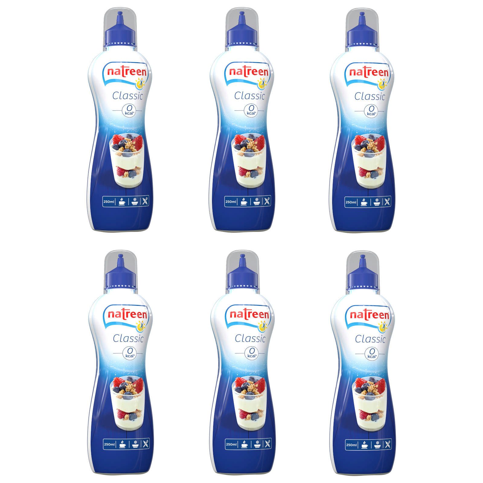 NATREEN Kaffee Süßstoff Classic Feine Süße Flüssigsüße Zuckerersatz 6 x 250 ml, (Packung, 6er Pack)