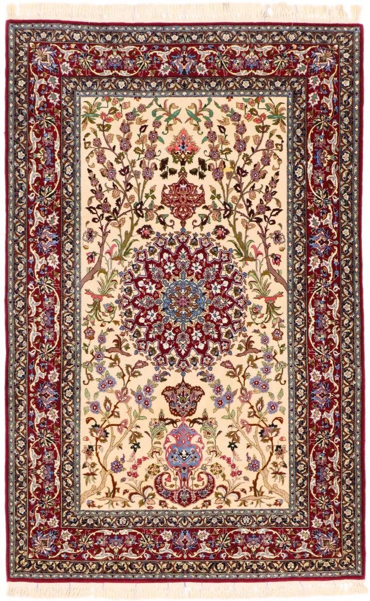 Orientteppich Isfahan Seidenkette 109x176 Handgeknüpfter Orientteppich, Nain Trading, rechteckig, Höhe: 6 mm | Kurzflor-Teppiche