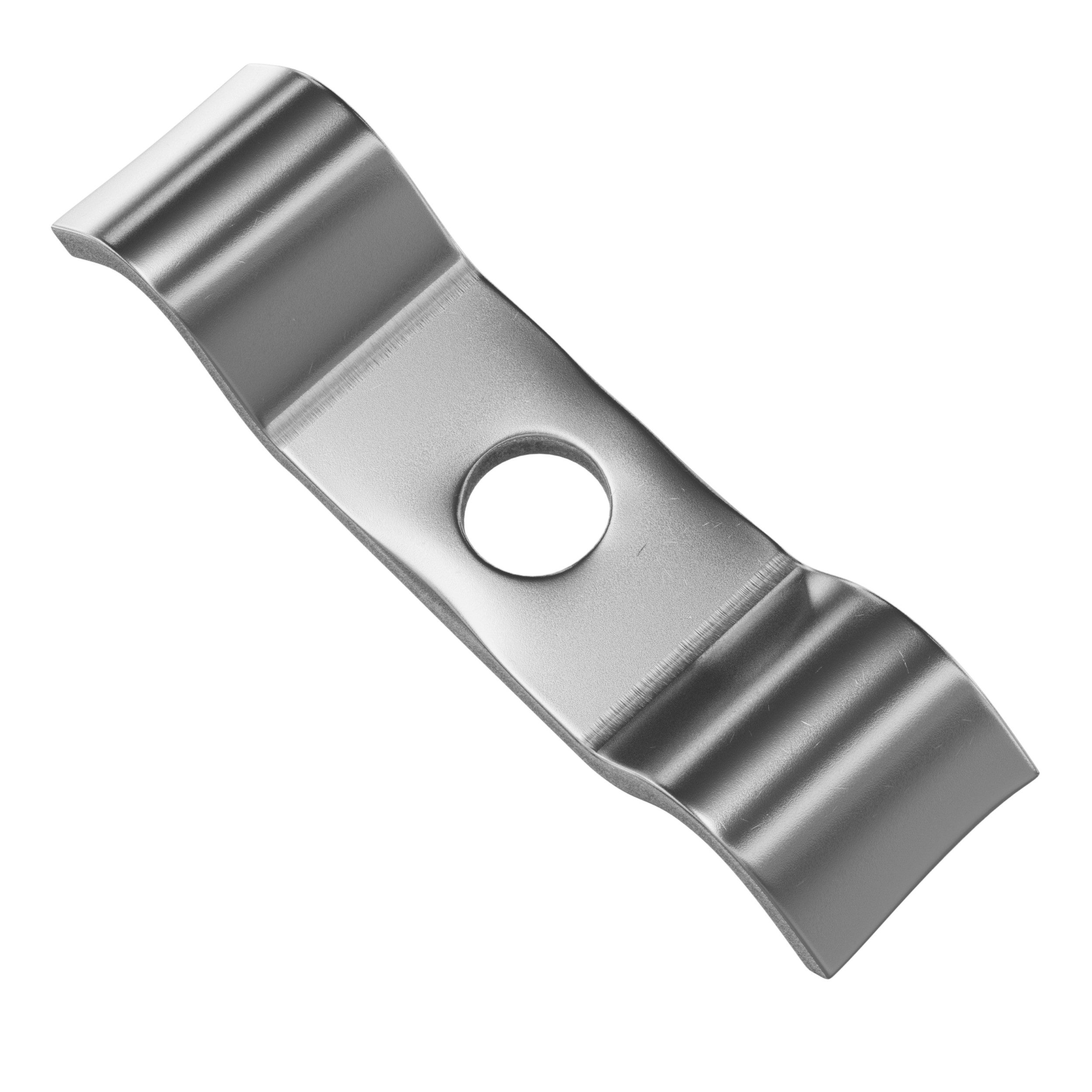 Qualinos Doppelstabmattenzaun Spannbügel 50mm Zaunhalter massiv 3mm für Wand & Pfosten Made in DE, (Montage-Set, 10-St., Spannbügel 50mm für Stabmatten, Edelstahl V2A), Edelstahl V2A, 3mm stark, Made in Germany, für 50mm Matten