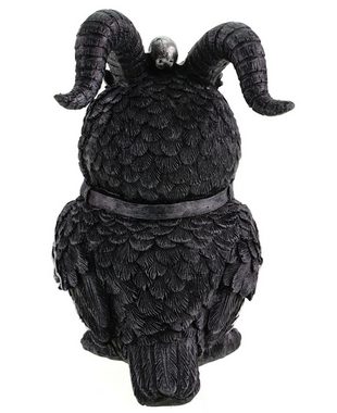 Kremers Schatzkiste Dekofigur Baphomet Eule Schwarz / Silber 16cm Dekofigur Polyresin Okkult Gothic