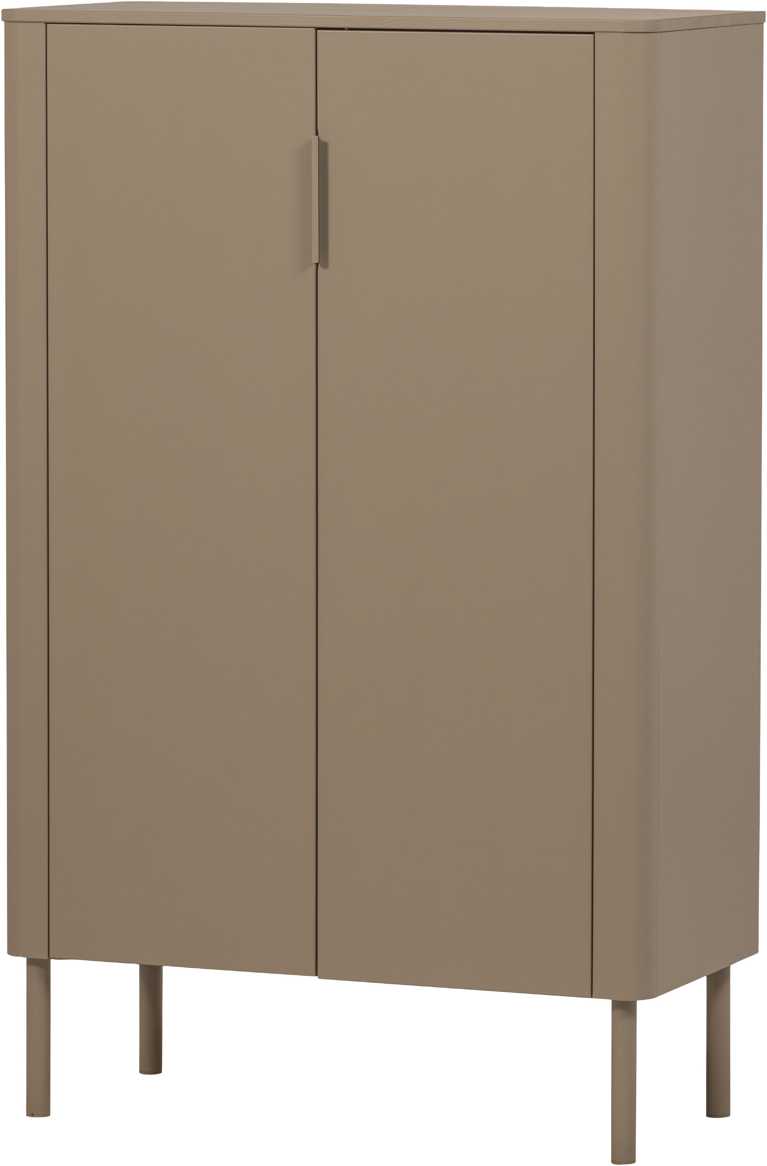 WOOOD Highboard Gunnar FSC®-Mix Massivkiefer mit Dämpfung Funktion, 85 x 39 x 135 cm, Abgerundete Ecken, Tragkraft 15 kg pro Einlegeboden,sichtbare Maserung