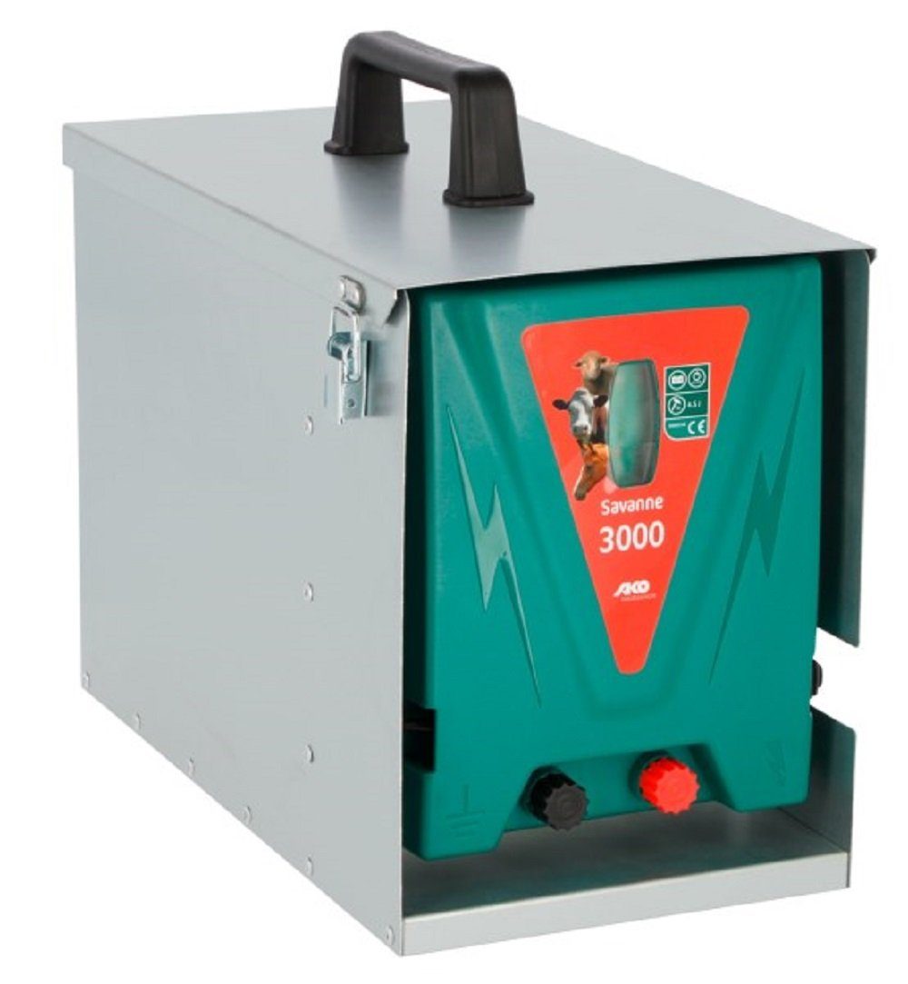 Kerbl Weidenzaun AKO 12 V Weidezaungerät Savanne 3000 inkl. Metallbox 37275 günstig online kaufen
