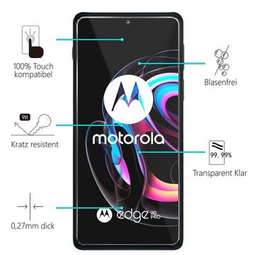 CoolGadget Schutzfolie Panzerfolie für Motorola Edge 20 Pro, (9H Härtegrad, 2x Schutzglas, 1xReinigungset), Displayfolie Schutzfolie 2 Stück für Motorola Edge 20 Pro Glas Folie