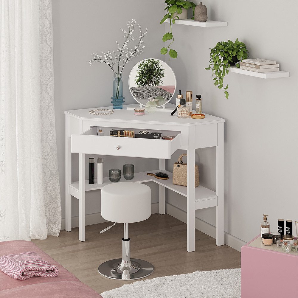 Vicco Schminktisch Velto, Weiß, 75 x 76.8 cm,mit Schublade (1-St)