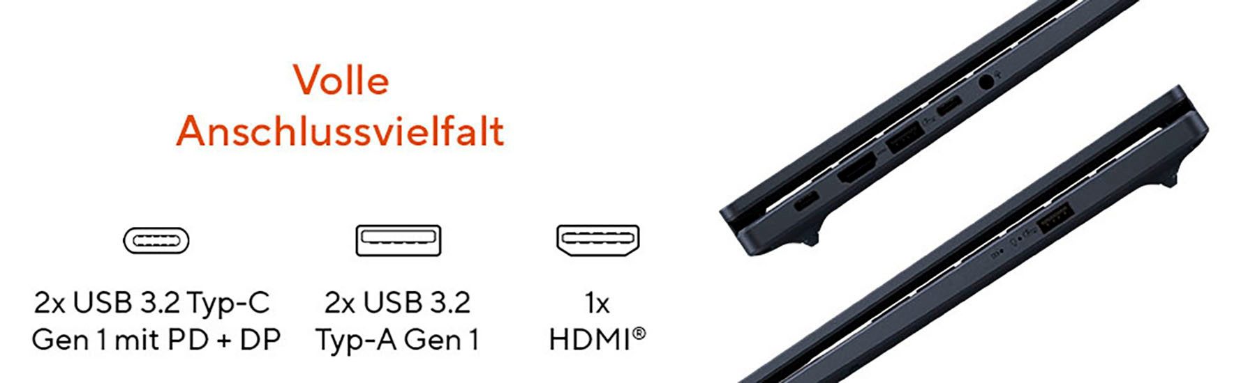 Asus Vivobook 16 M1605NAQ-MB092W Notebook (40,6 cm/16 Zoll, AMD Ryzen 7 170, Radeon Graphics, 16 GB, 512 GB SSD, dieses Modell hat keine Tastaturbeleuchtung) schwarz