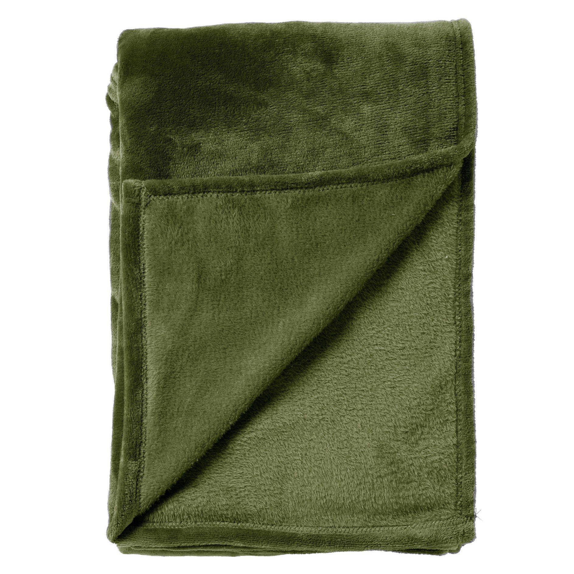 Wohndecke Decke Plaid Sofa Kuschel Grün Samt 150 x 200 cm Billy, Samtoptik