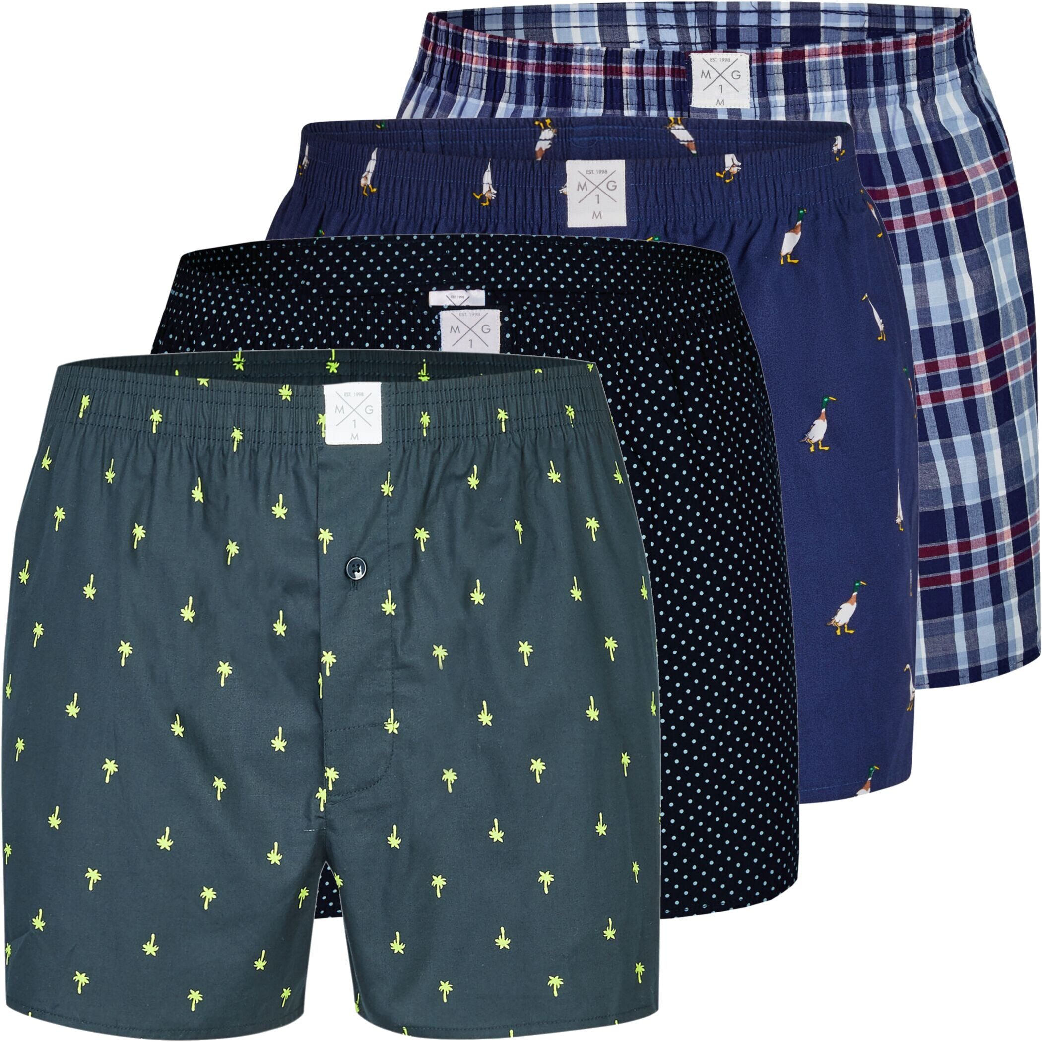 MG-1 Boxershorts MG-1 Herren Webboxer 4er Pack Baumwolle desortierte Boxershorts (1-St)